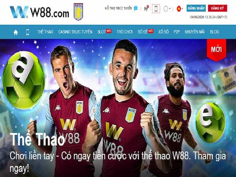 Chọn W88hn để mở tài khoản cá độ thể thao hôm nay